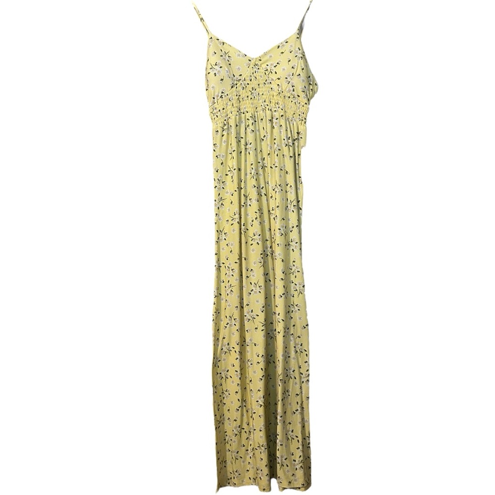 J for Justify Yellow Floral Sleeveless Maxi Sundress